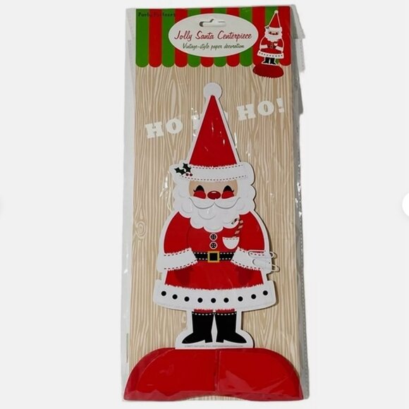 🎅🏼 Vintage-Style Jolly Santa Paper Centerpiece, 3-count - Picture 5 of 12
